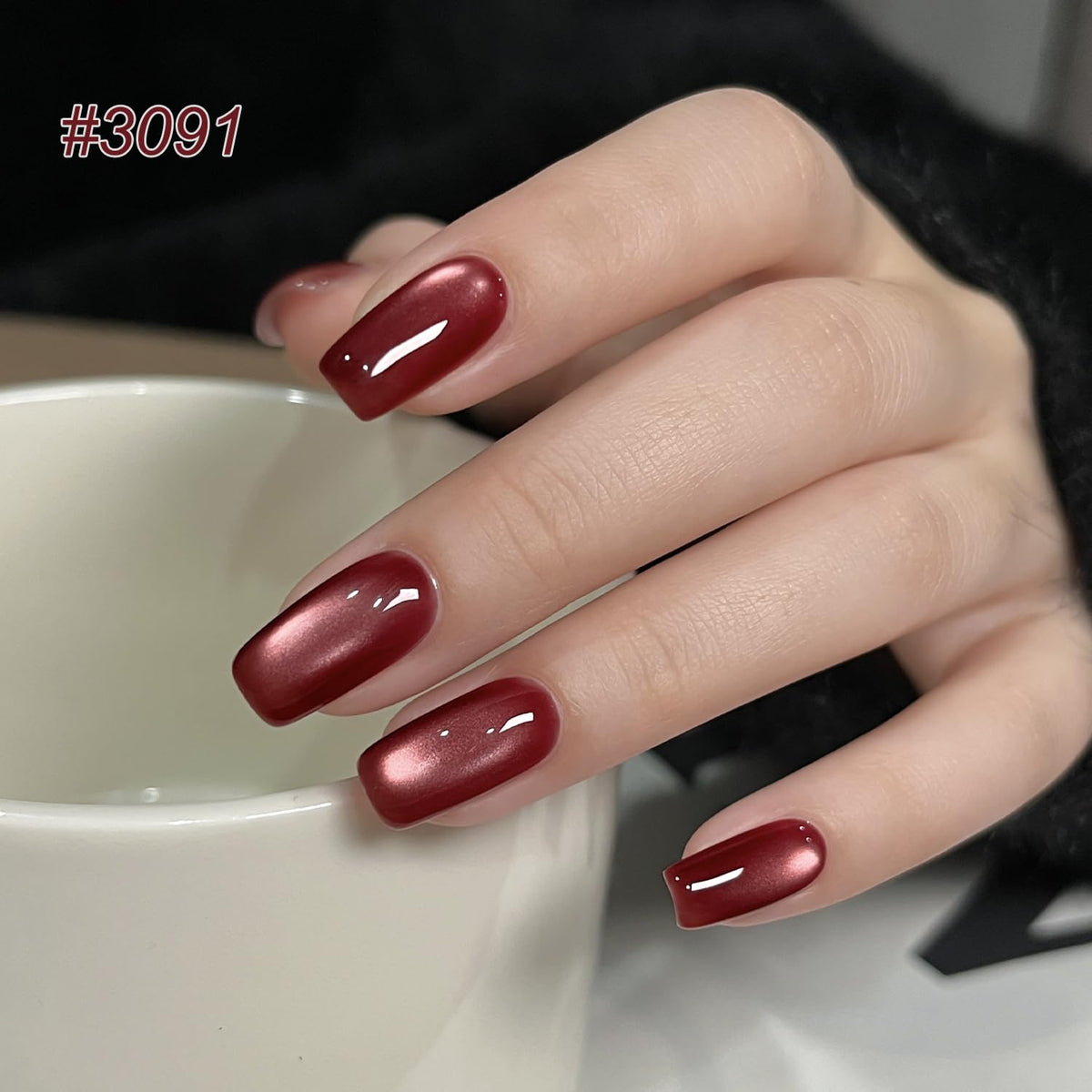 Close-up of GAOY gel polish in pink colour