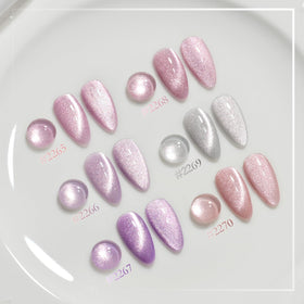 Close-up of GAOY Glitter Cat Eye Gel Nail Polish in purple