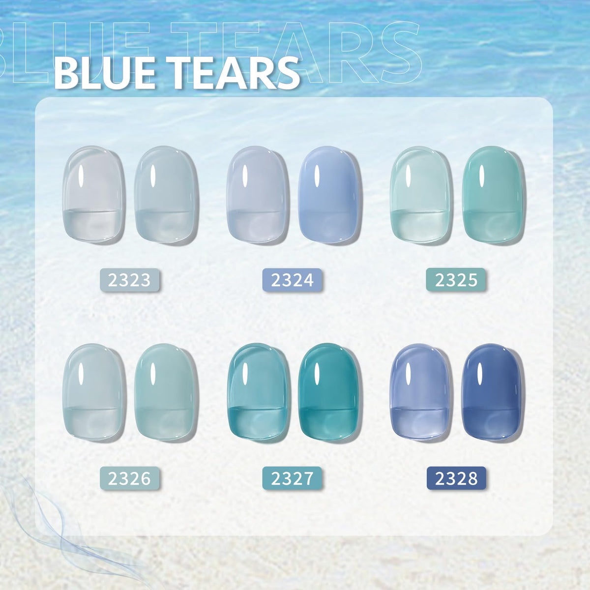 Close-up of GAOY Jelly Blue Gel Nail Polish bottle showing the blue shade
