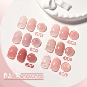 Close-up of GAOY milky gel nail polish in nude colour