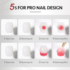 Close-up of GAOY Nail Blooming Gel application on nails