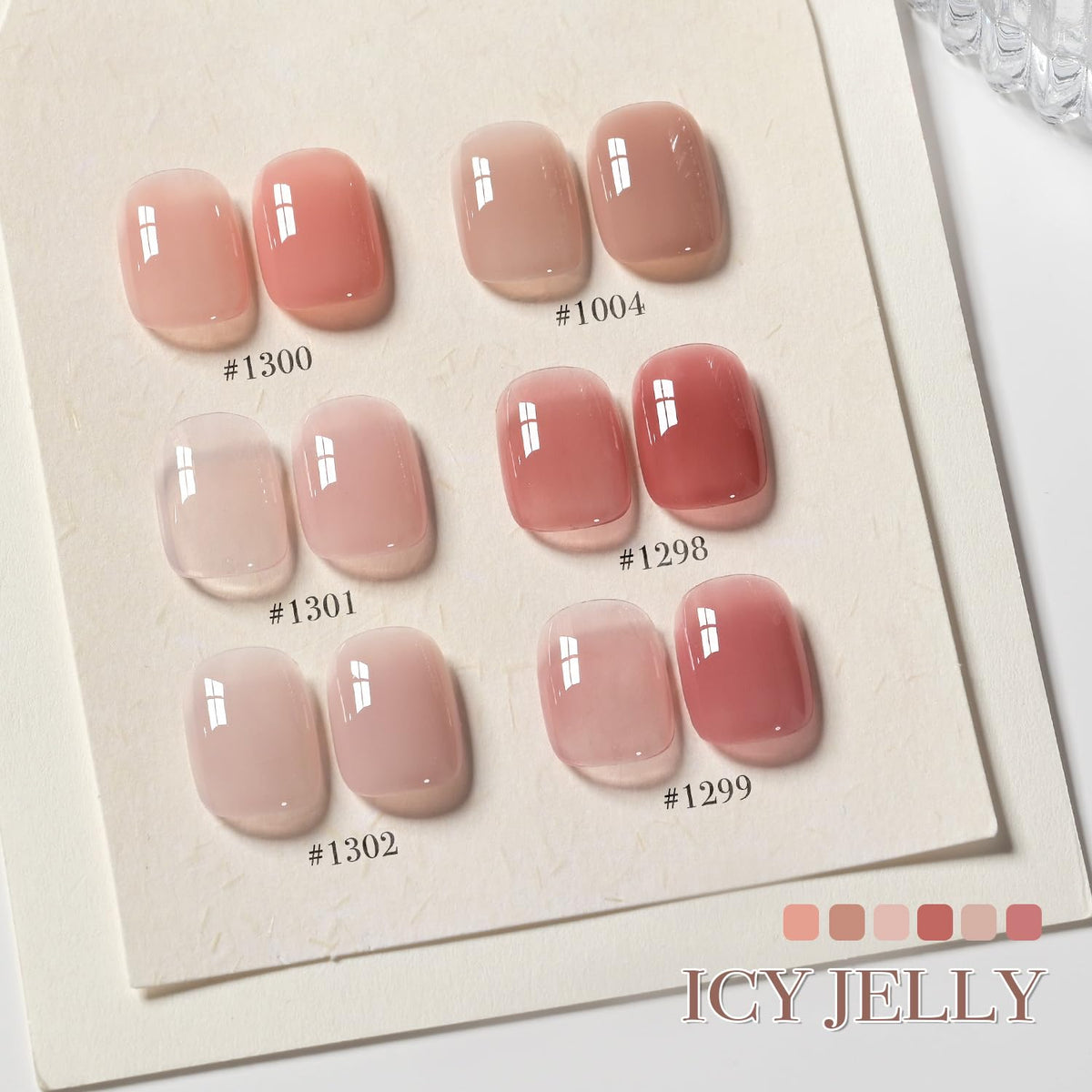 Close-up of GAOY sheer brown gel nail polish bottles
