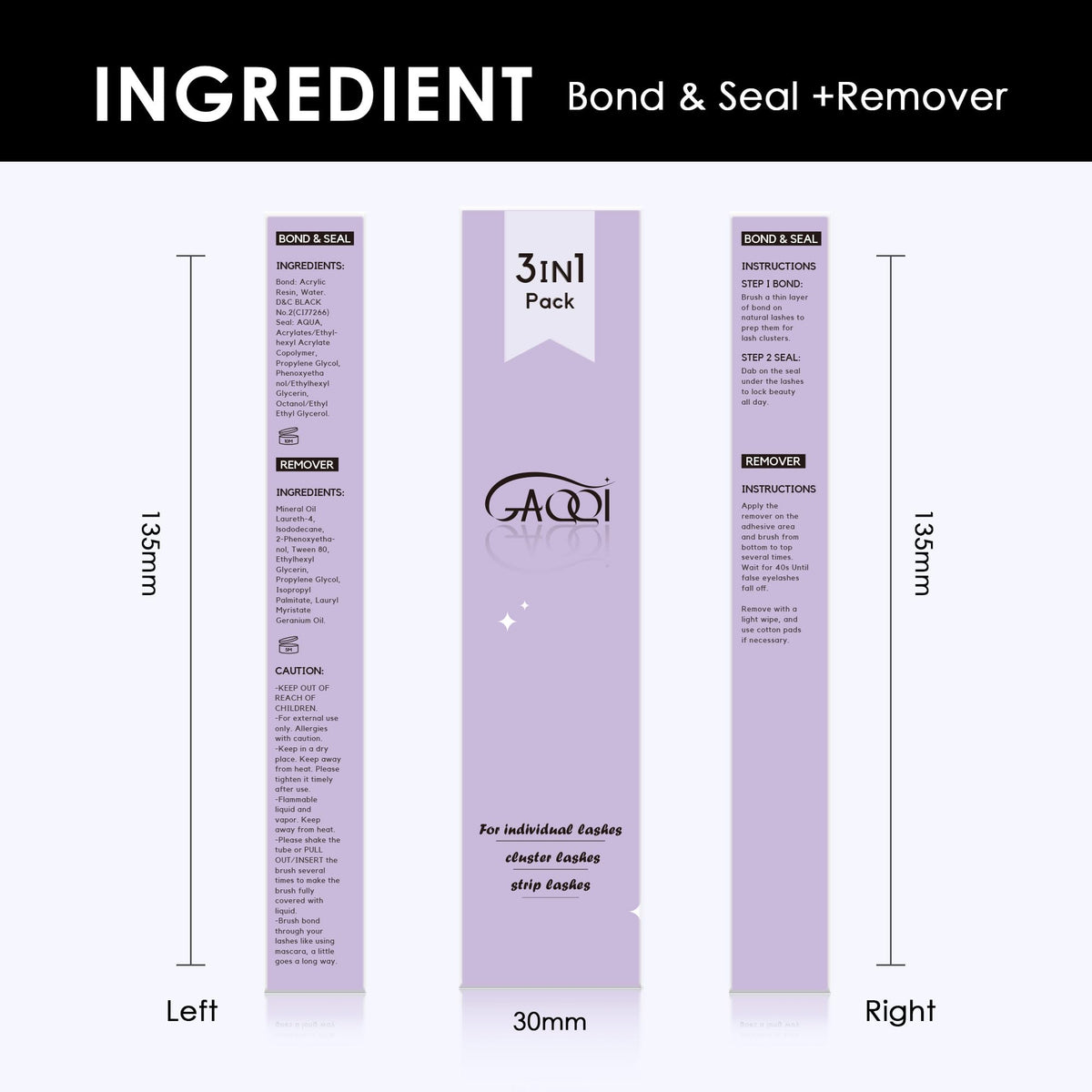 Close-up of GAQQI eyelash bond and seal application