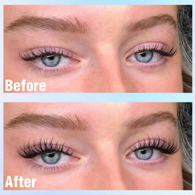 Close-up of Geeneiya 10-12MM lash clusters in natural look