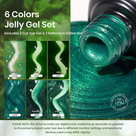 Close-up of gel color swatch dots included in the beetles kit
