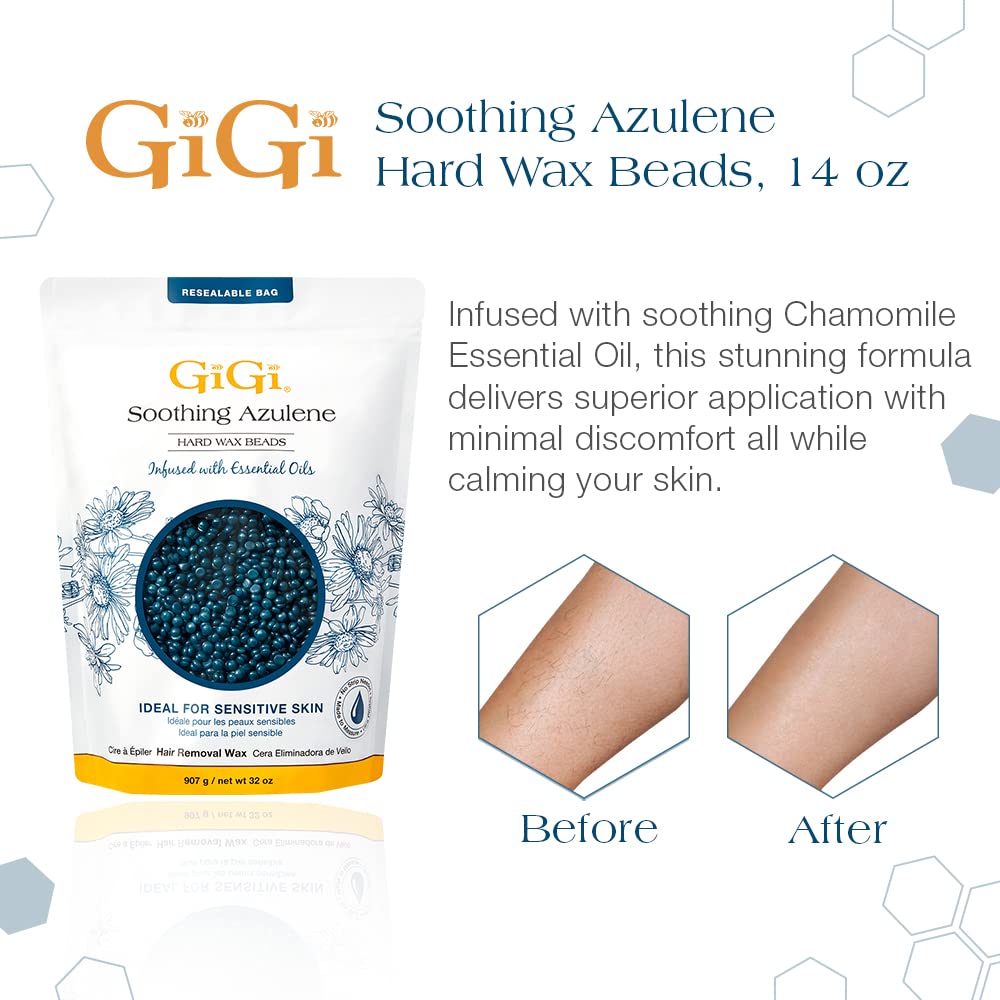 Close-up of GIGI Azulene Hard Wax Beads
