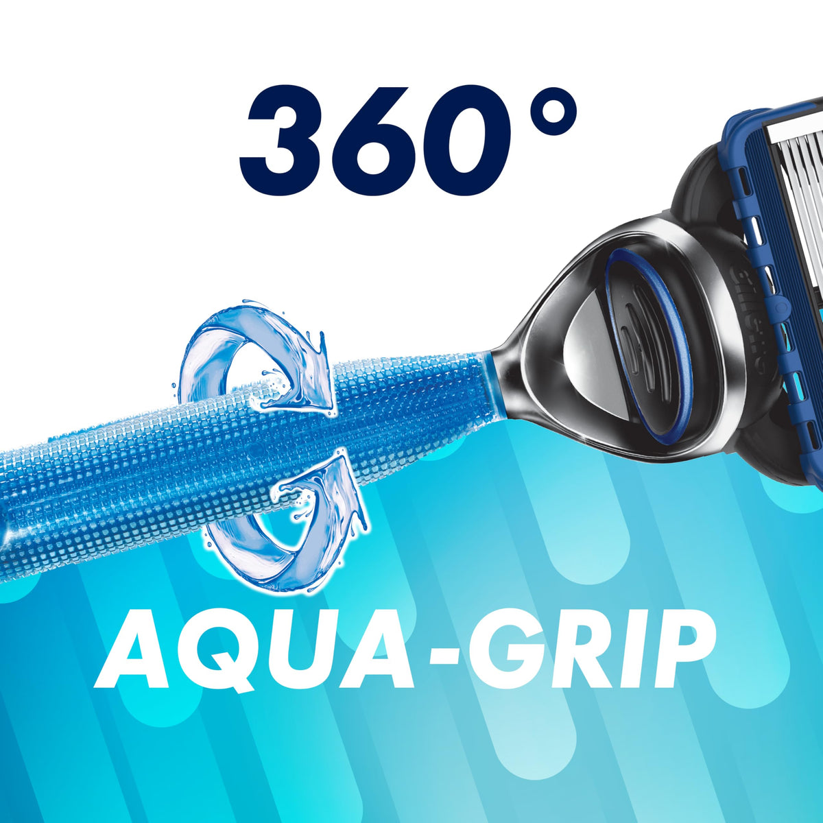 Close-up of Gillette 5 blade with lubrication strip