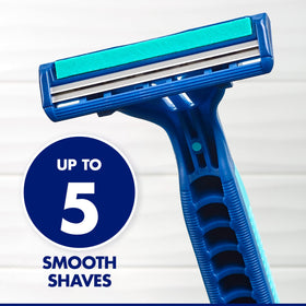 Close-up of Gillette Sensor2 Plus Pivot razor blades