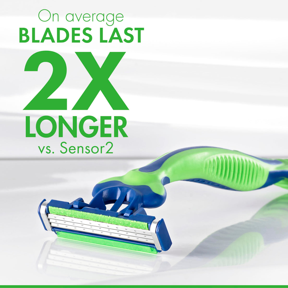 Close-up of Gillette Sensor3 Sensitive razor blades
