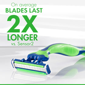 Close-up of Gillette Sensor3 Sensitive razor blades