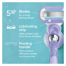 Close-up of Gillette Venus Deluxe Smooth Swirl razor blade refill