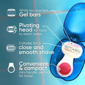 Close-up of Gillette Venus razor with ComfortGlide blade