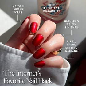 Close-up of Glamnetic Cherry Glaze Press On Nails