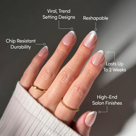 Close-up of Glamnetic Press On Nails showing French tips