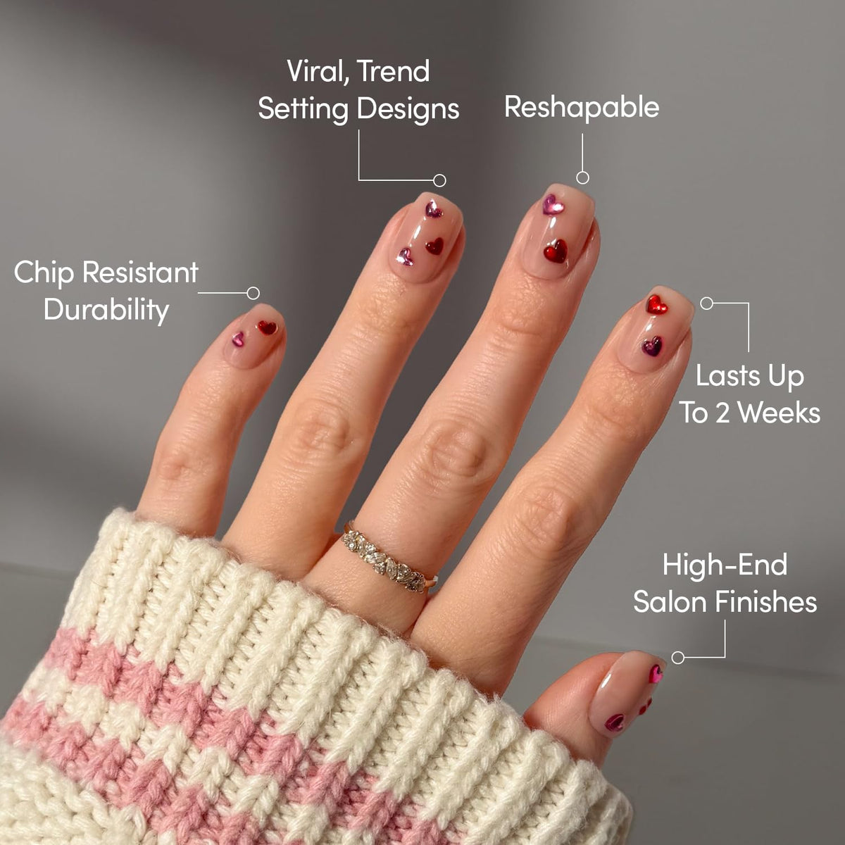 Close-up of Glamnetic Press On Nails showing glossy finish