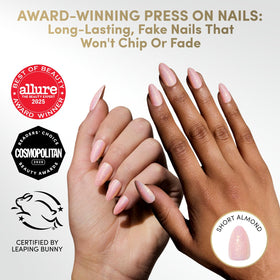 Close-up of Glamnetic Press On Nails showing holographic glitter