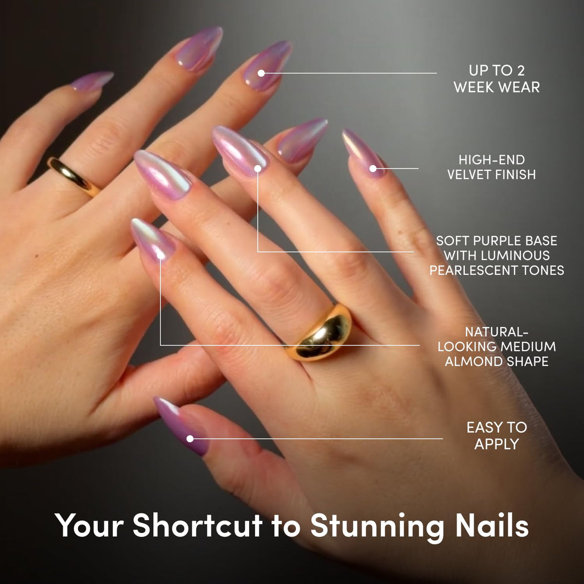 Close-up of Glamnetic Press On Nails showing pearlescent finish