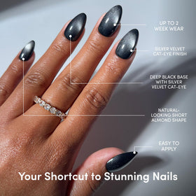 Close-up of Glamnetic Press On Nails showing tapered cuticle fit