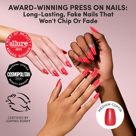 Close-up of Glamnetic Press On Nails showing tapered fit and shine