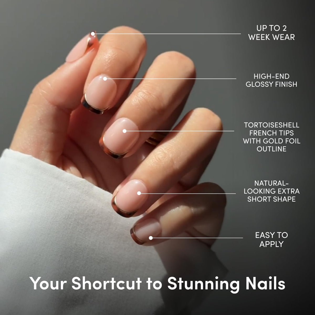 Close-up of Glamnetic Press On Nails showing tortoiseshell design