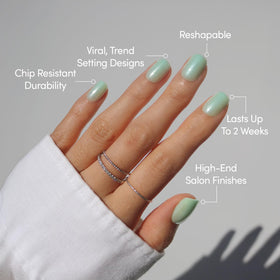 Close-up of Glamnetic Press On Nails showing various sizes and shapes