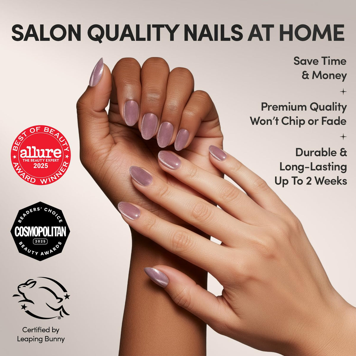 Close-up of Glamnetic Press On Nails with velvet finish