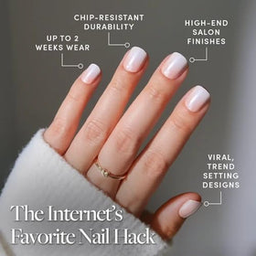 Close-up of Glamnetic Soft Whip Press On Nails in ombré finish
