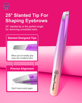 Close-up of GlamTweeler point tip tweezer