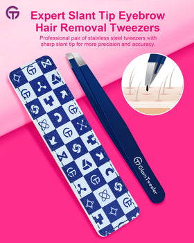 Close-up of GlamTweeler slant tip for precise hair removal