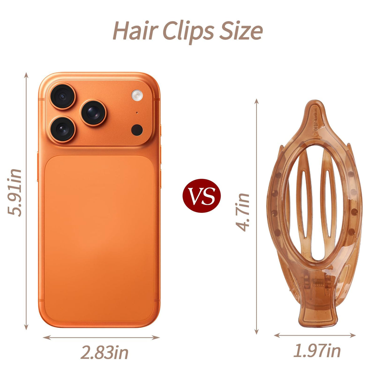 Close-up of Glaudmeiss Flat Claw Clip in apricot