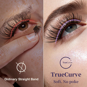 Close-up of GlowVane TrueCurve Lash Clusters clear band