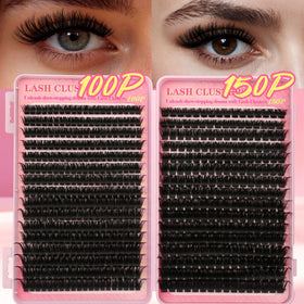 Close-up of Gmagictobo lash clusters showing different lengths