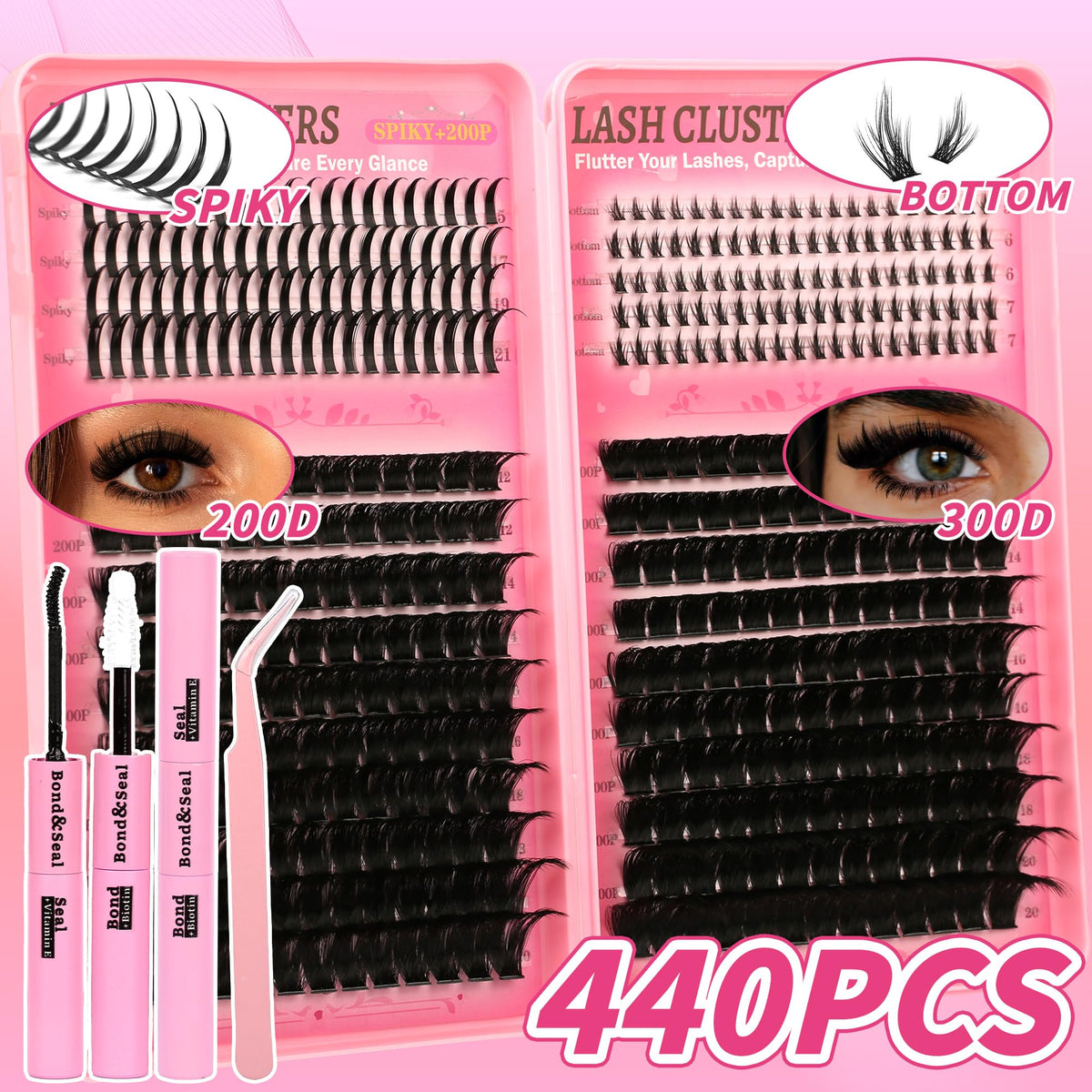 Close-up of Gmagictobo spiky lashes in the kit