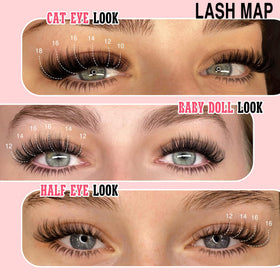 Close-up of Goddvenus C Curl lash clusters