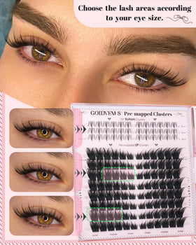 Close-up of Goddvenus lash clusters with vivid fairy tips