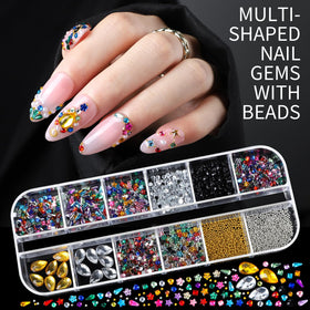 Close-up of gold nail art stickers from Teenitor