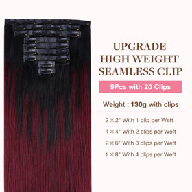 Close-up of GOO GOO Clip in Hair Extensions Cherry Cola clips