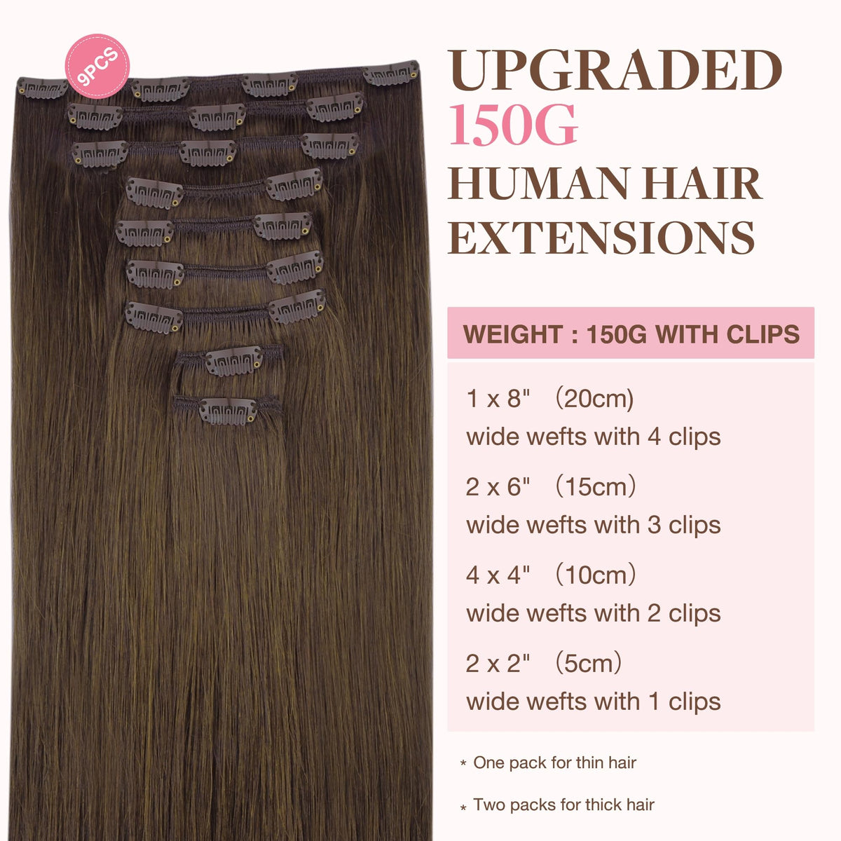 Close-up of GOO GOO Clip in Hair Extensions clips