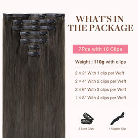 Close-up of GOO GOO Clip in Hair Extensions clips
