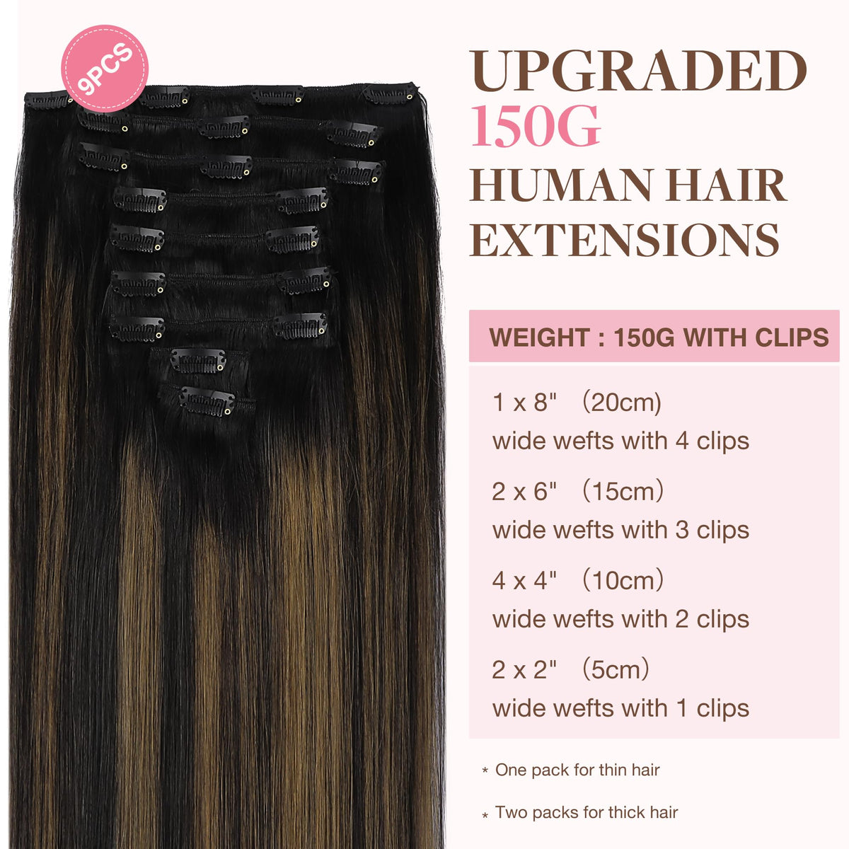 Close-up of GOO GOO Clip in Hair Extensions clips