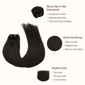 Close-up of GOO GOO Clip in Hair Extensions clips