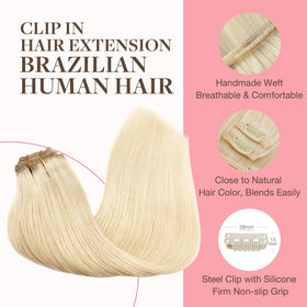 Close-up of GOO GOO Clip in Hair Extensions clips