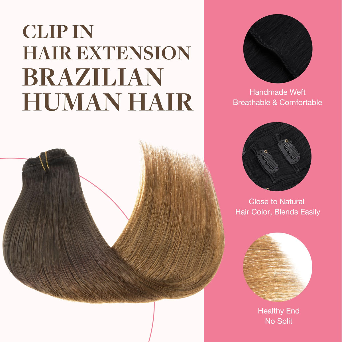 Close-up of GOO GOO Clip in Hair Extensions clips