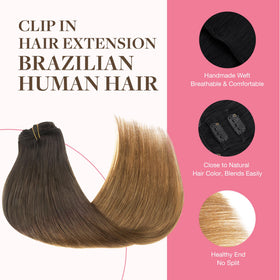 Close-up of GOO GOO Clip in Hair Extensions clips