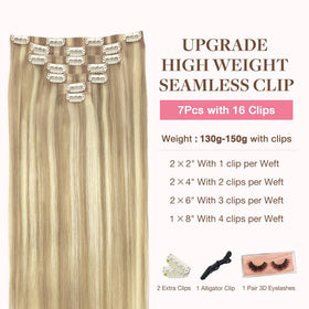 Close-up of GOO GOO Clip in Hair Extensions clips and texture