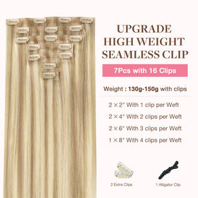 Close-up of GOO GOO Clip in Hair Extensions clips and texture