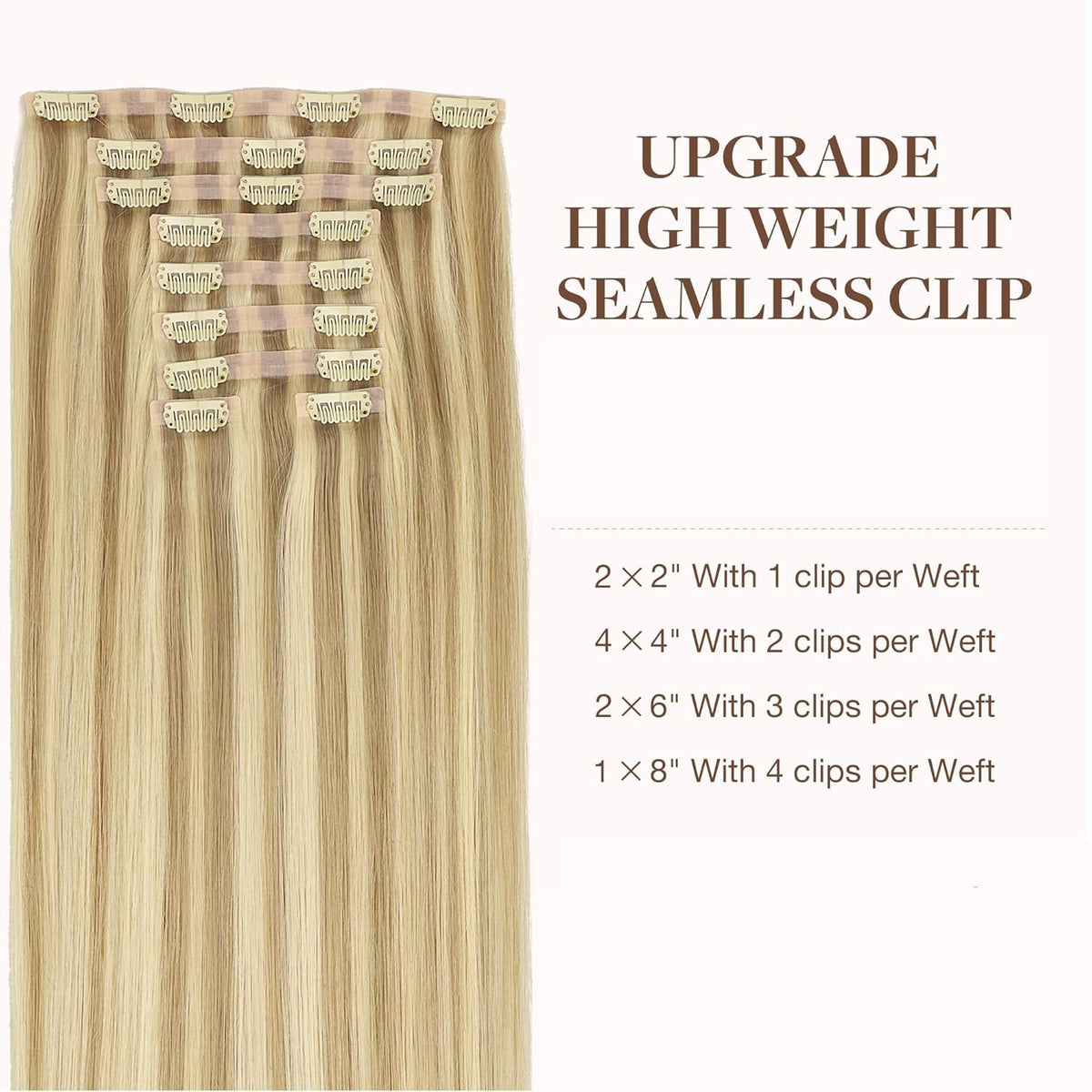 Close-up of GOO GOO Clip in Hair Extensions showcasing high-quality clips