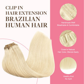 Close-up of GOO GOO Clip in Hair Extensions showing clip detail