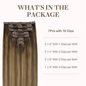 Close-up of GOO GOO Clip in Hair Extensions showing clips