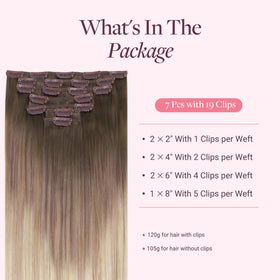 Close-up of GOO GOO Clip in Hair Extensions showing high-quality clips